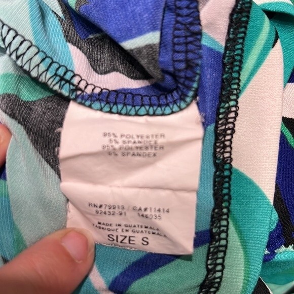 Motherhood Maternity Green And Blue belted Dress Size Small - Picture 5 of 5